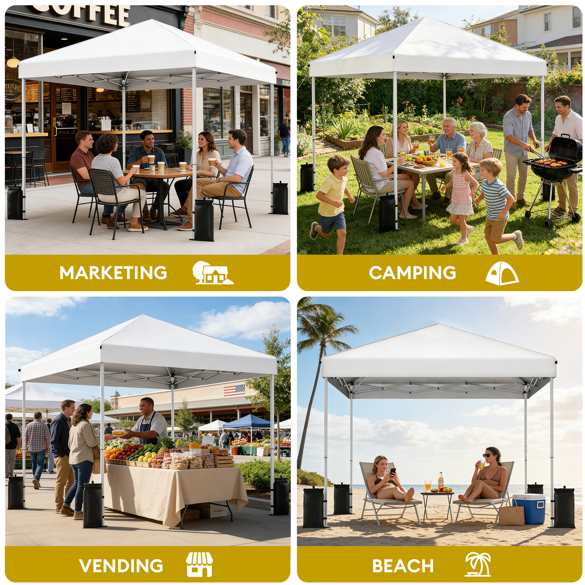 SANWAY 10x10 Pop Up Canopy Tent, One Push Setup - Image 5