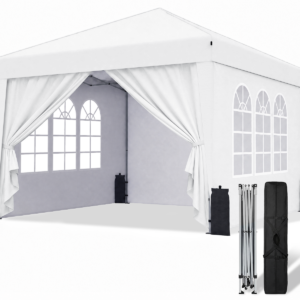 SANWAY 10x10 Pop Up Canopy with Sidewalls, Easy Setup Instant Canopy Tent, Portable with Carry Bag for Outdoor Events
