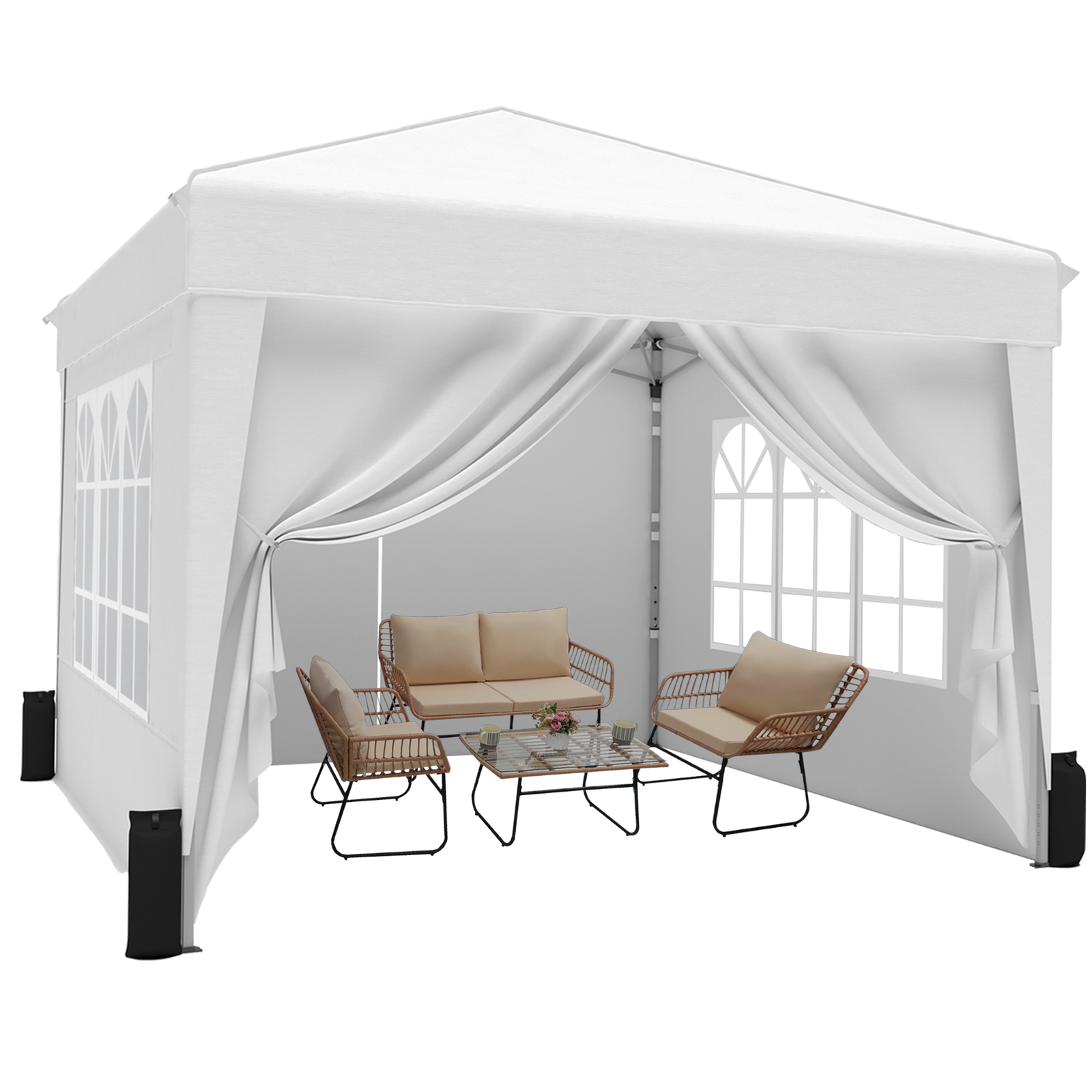 SANWAY 10x10 Pop Up Canopy Tent, One Push Setup