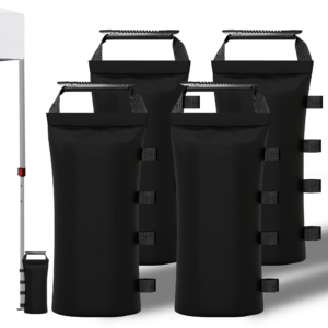 4 Pack (NO Sand) 120 LBS Sand Bags for Canopy Weights (Black)