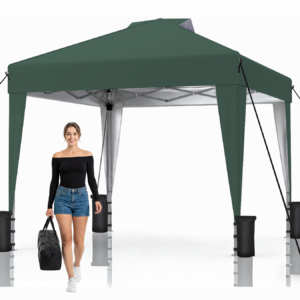 SANWAY 10x10 Pop up Canopy, Heavy Duty One Push, Outdoor Instant Canopy Protable for Events Camping Beach Tent - Green