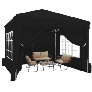 SANWAY 10x10 Pop Up Canopy with Sidewalls x 4 – Easy Setup Canopy Tent, Waterproof, UV-Resistant, Portable with Carry Bag for Outdoor Events