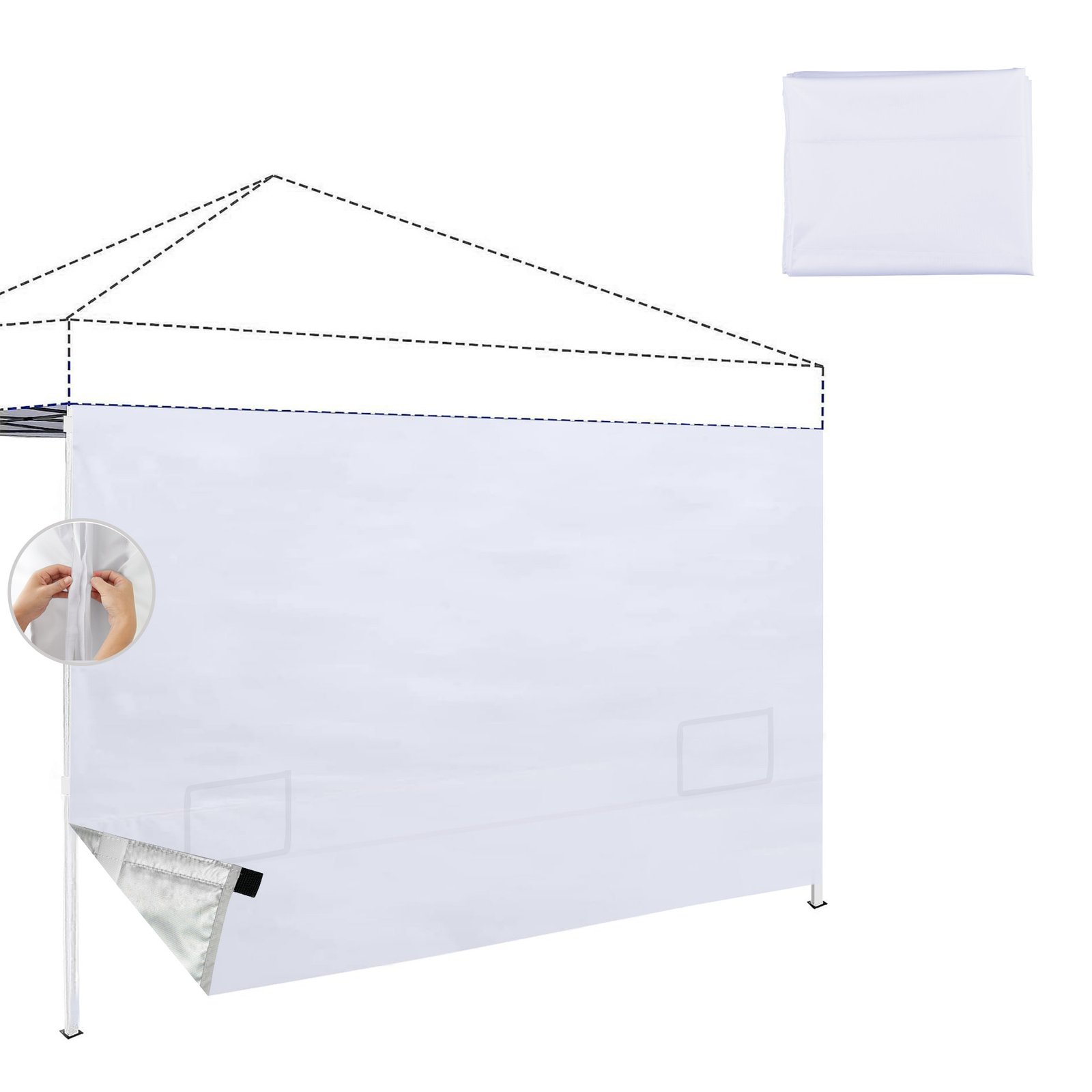 SANWAY 10x10 Canopy Sidewalls,1Pack -Silver White