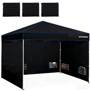 SANWAY Instant Canopy Tent Sunwall Silver, 3 Pack Sidewall Only, Black