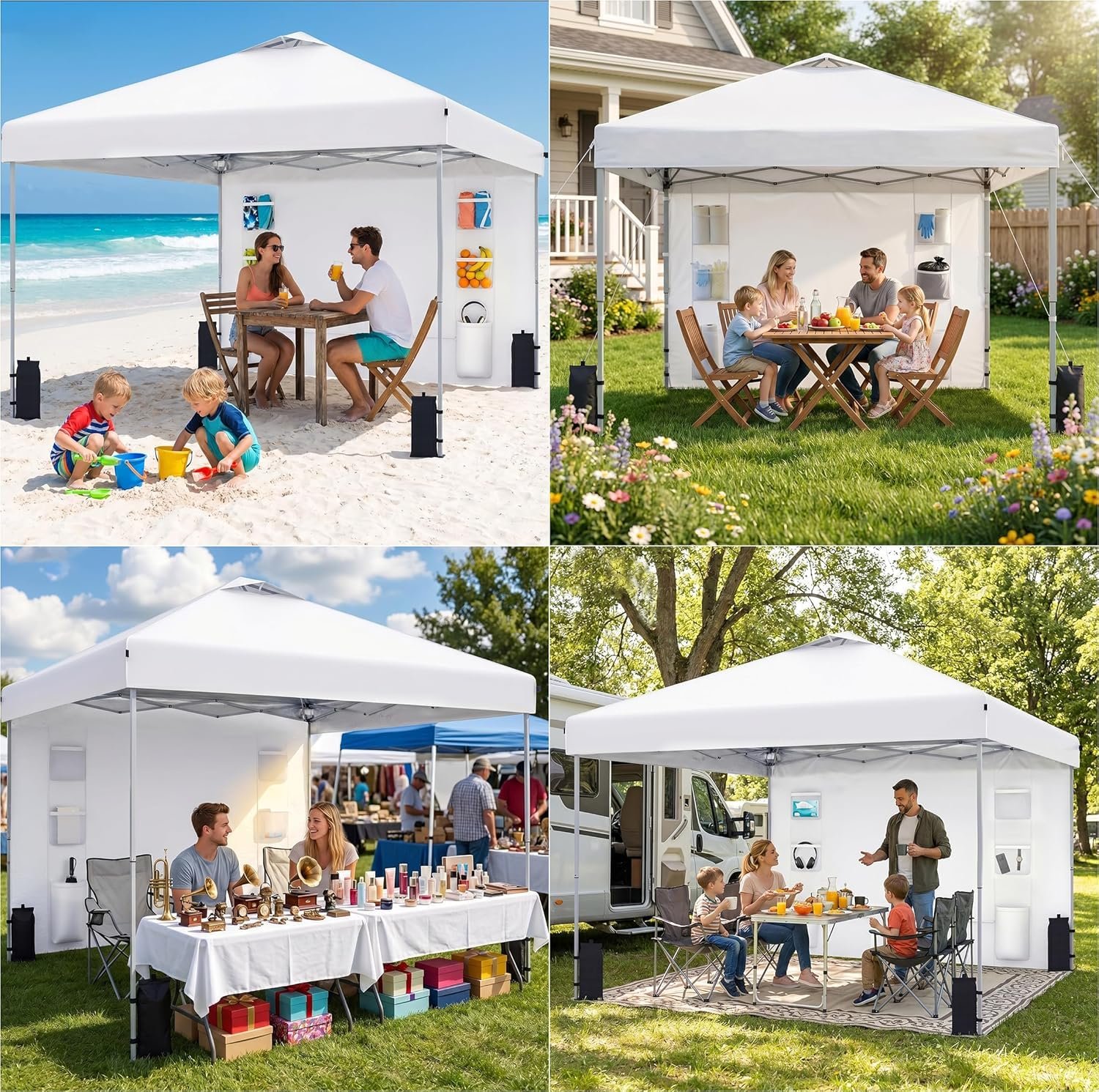 SANWAY Sunwall for 10x10 Canopy Tent, Sidewalls only 1 Pack - Off-White - Image 2
