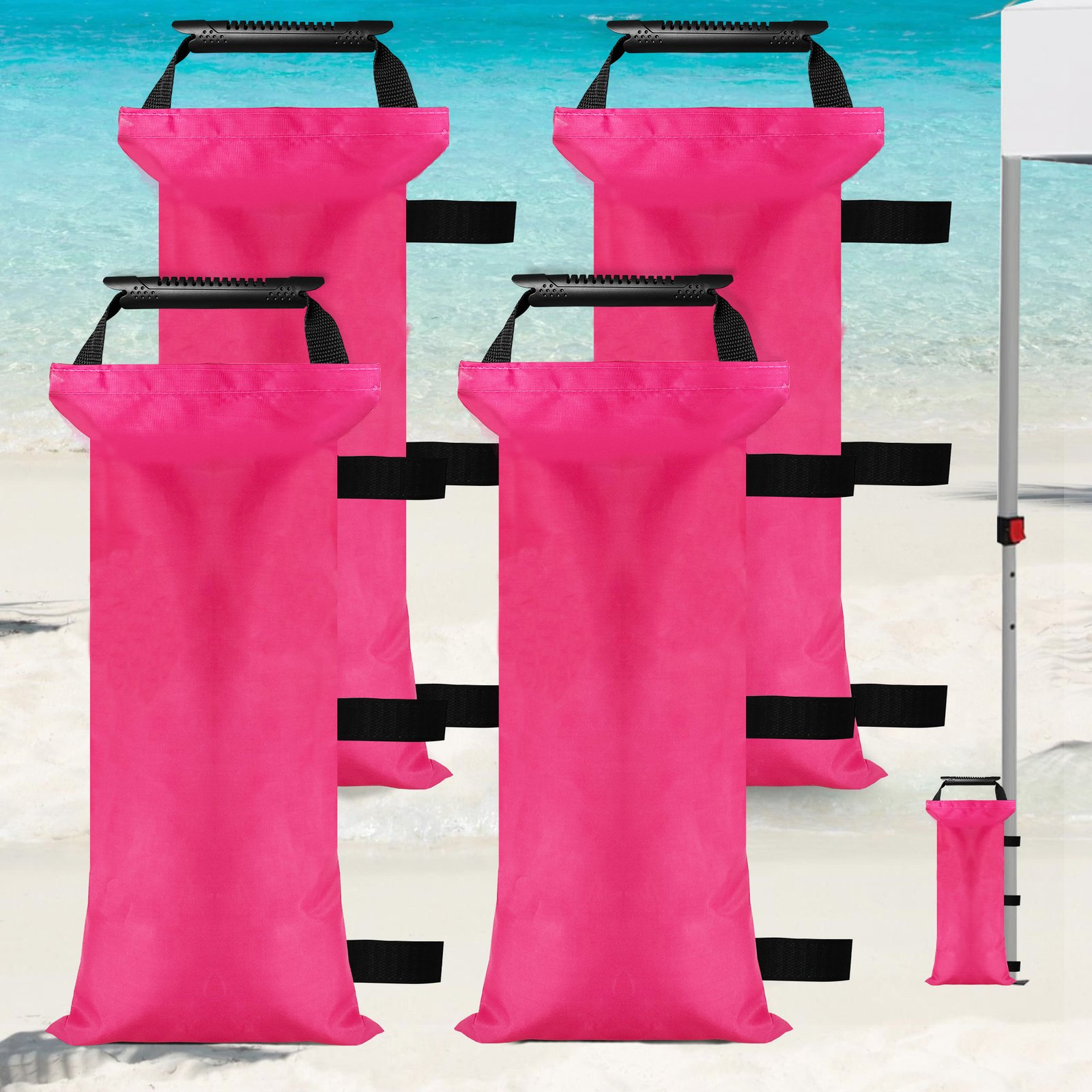 4 Pack (NO Sand) 120 LBS Sand Bags for Canopy Weights (Pink)
