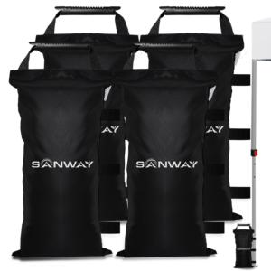 SANWAY 120 LBS (Unfilled) Sand Bags for Canopy Weights, Windproof-Portable and Durable to Secure Tents, Canopies, and Umbrellas-Black-3