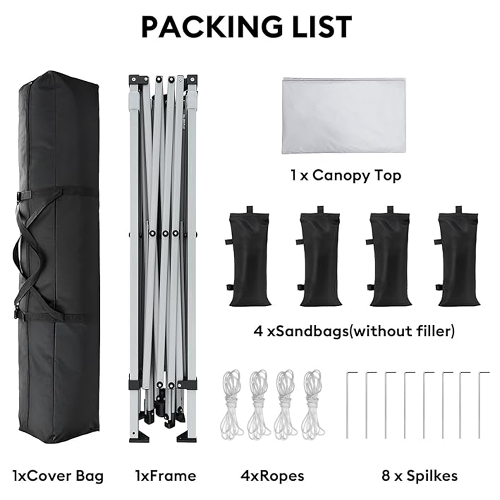 SANWAY 10x10 Pop Up Canopy Tent, One Push Setup, Heavy Duty Portable for Beach Camping Parties with Vents - Silver White - Image 5
