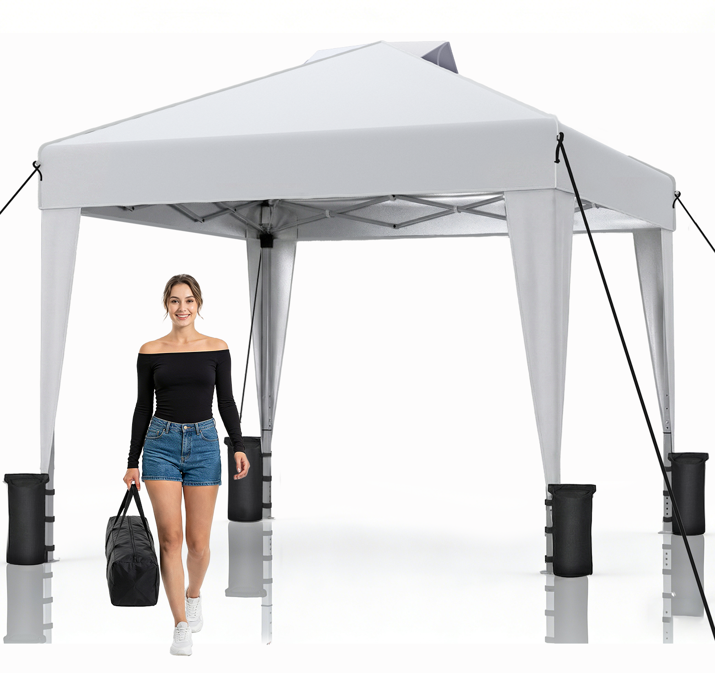 SANWAY 10x10 Pop Up Canopy Tent, Black
