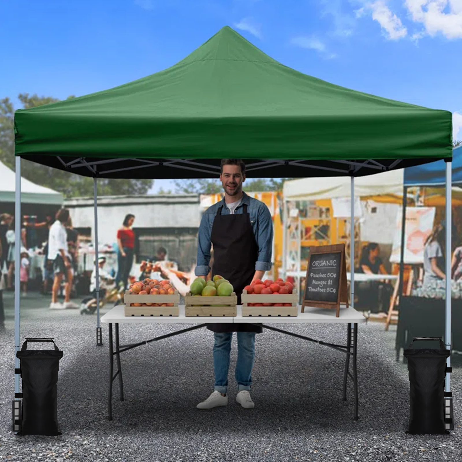 SANWAY 120 LBS (Unfilled) Sand Bags for Canopy Weights, Windproof-Portable and Durable to Secure Tents, Canopies, and Umbrellas-Black-3 - Image 9