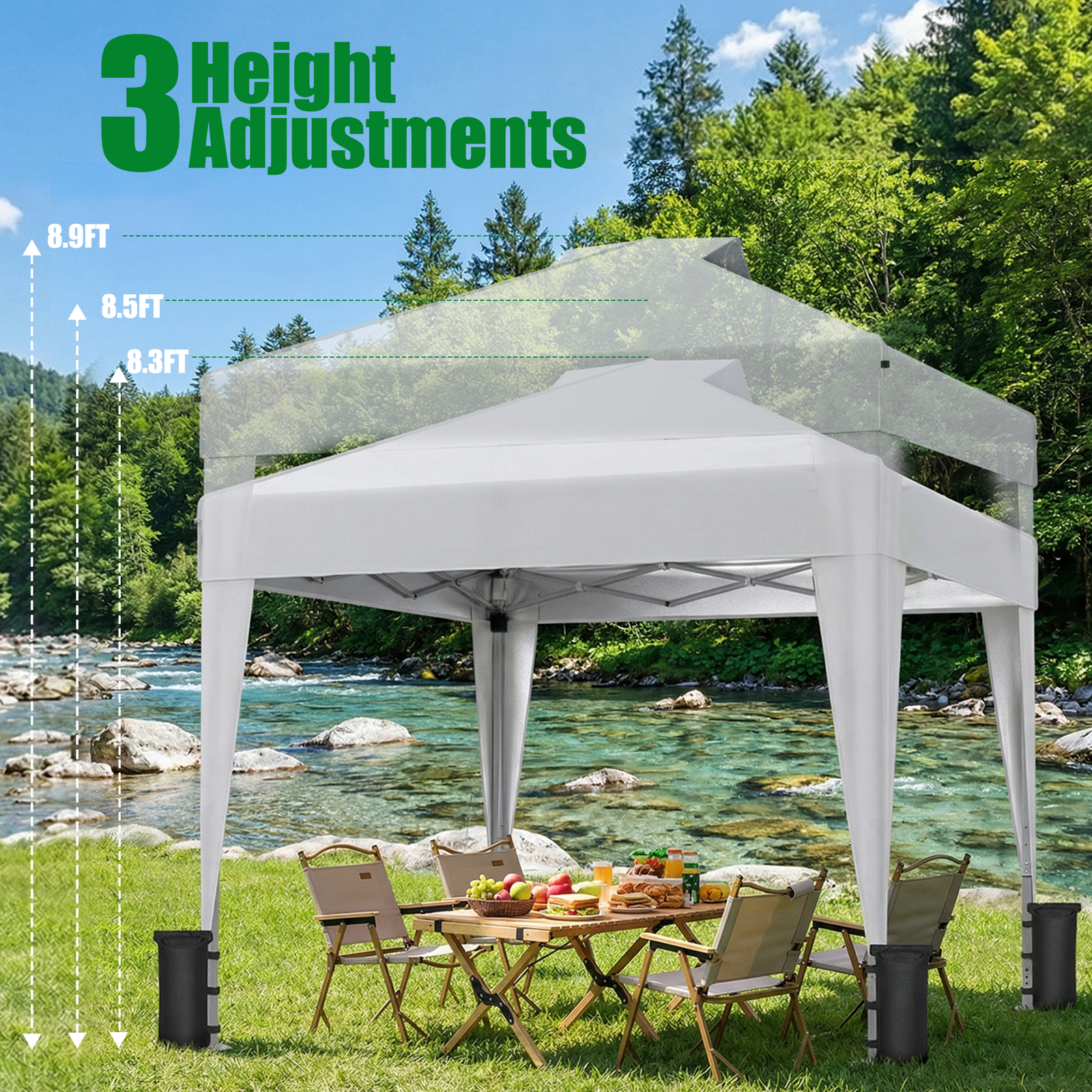 SANWAY 10x10 Pop Up Canopy Tent, Black - Image 3