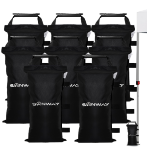 8 Pack (NO Sand) Sand Bags for Canopy Weights (Black)