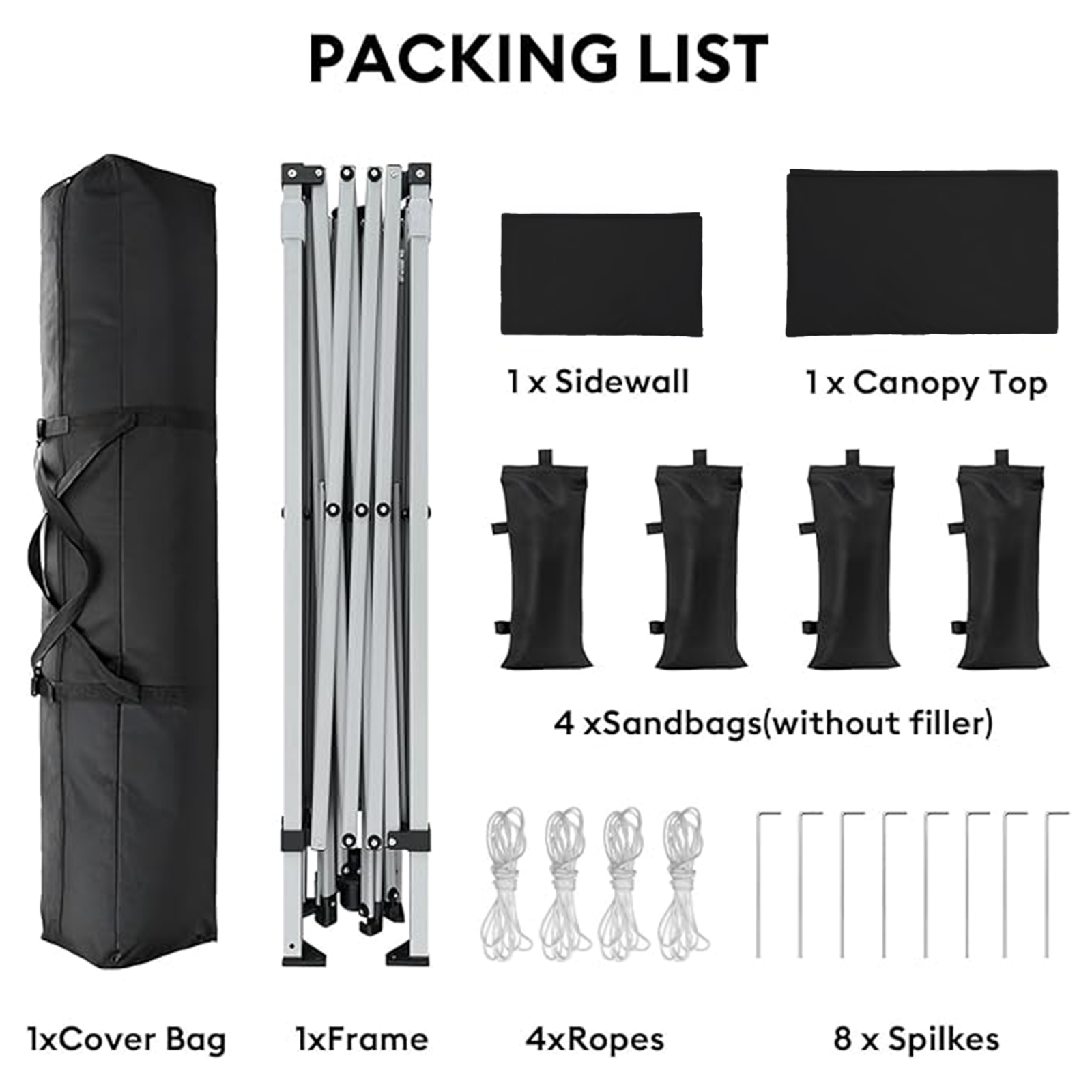 SANWAY 10x10 Pop up Canopy, Heavy Duty One Push, Outdoor Instant Canopy Protable for Events Camping Beach Tent - Black - Image 5