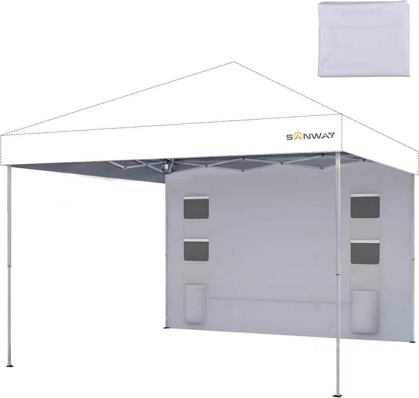 SANWAY Sunwall for 10x10 Canopy Tent, Sidewalls only 1 Pack - Off-White