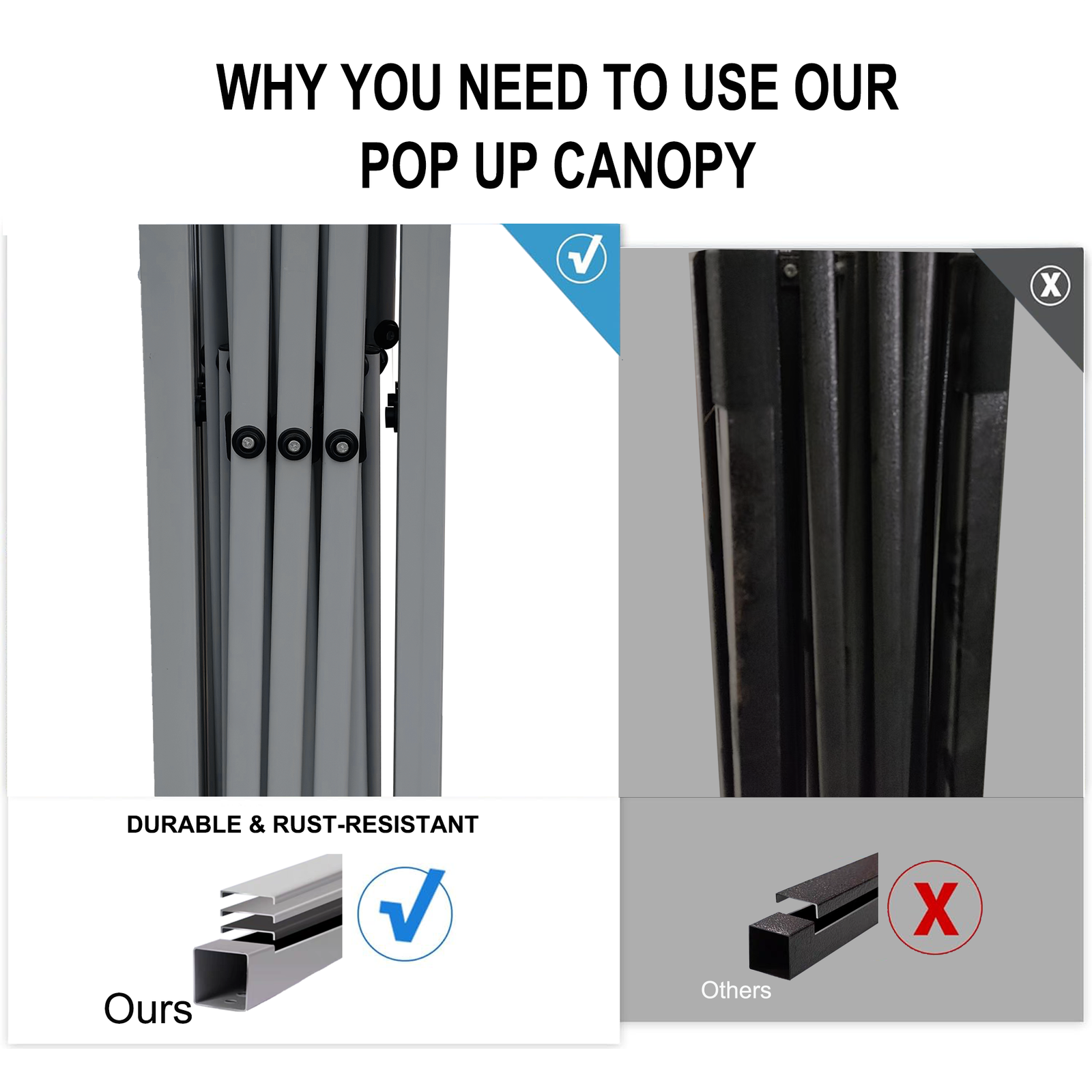 SANWAY 10x10 Pop Up Canopy Tent, One Push Setup – Image 7