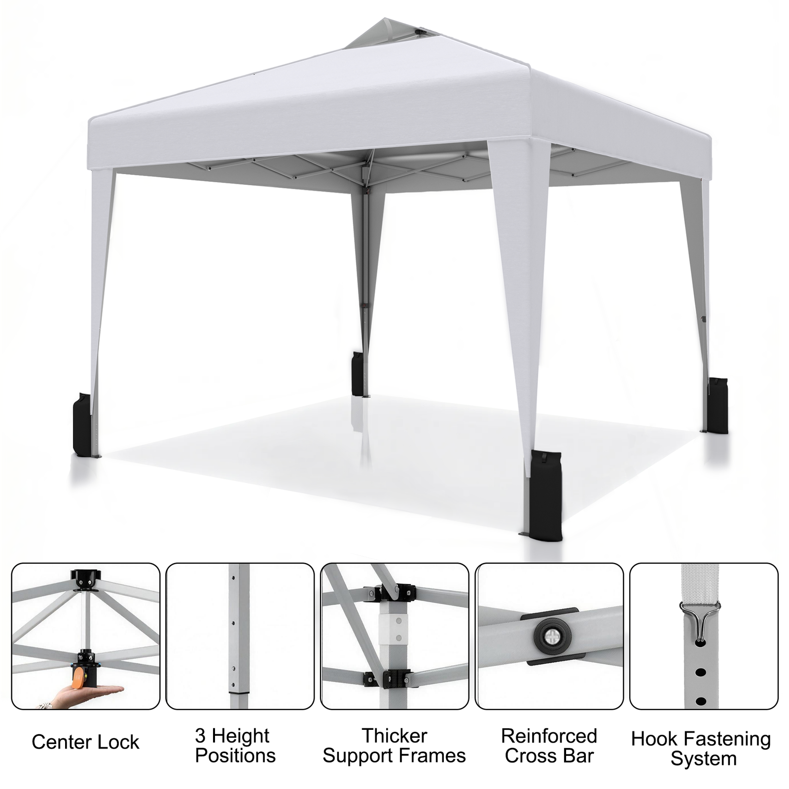 SANWAY 10x10 Pop Up Canopy Tent, Black - Image 4