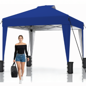 SANWAY 10x10 Pop up Canopy, Heavy Duty One Push, Outdoor Instant Canopy Protable for Events Camping Beach Tent - Blue