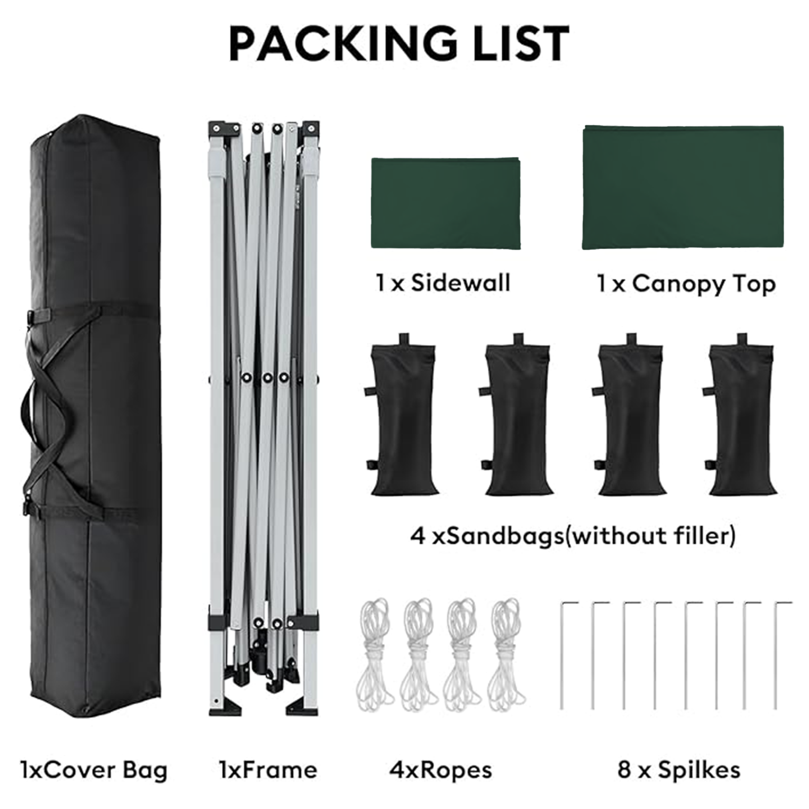 SANWAY 10x10 Pop up Canopy, Heavy Duty One Push, Outdoor Instant Canopy Protable for Events Camping Beach Tent - Green - Image 5
