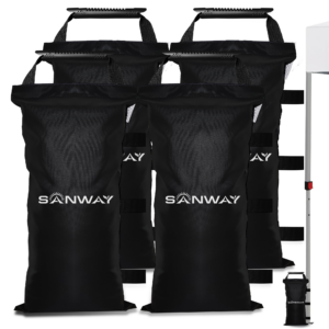 SANWAY 120 LBS (Unfilled) Sand Bags for Canopy Weights, Windproof-Portable and Durable to Secure Tents, Canopies, and Umbrellas-Black-3