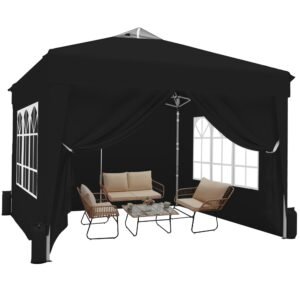 10x10 Pop Up Canopy Tent with Sidewalls x 4 – Waterproof
